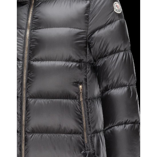 Salg Moncler TORCY Turtleneck Steel Grå Dunjakke Polyamide Dame